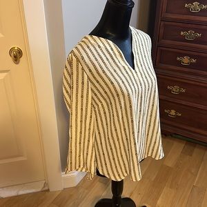 Michael Kors Stripe Chain Tie Top NEW